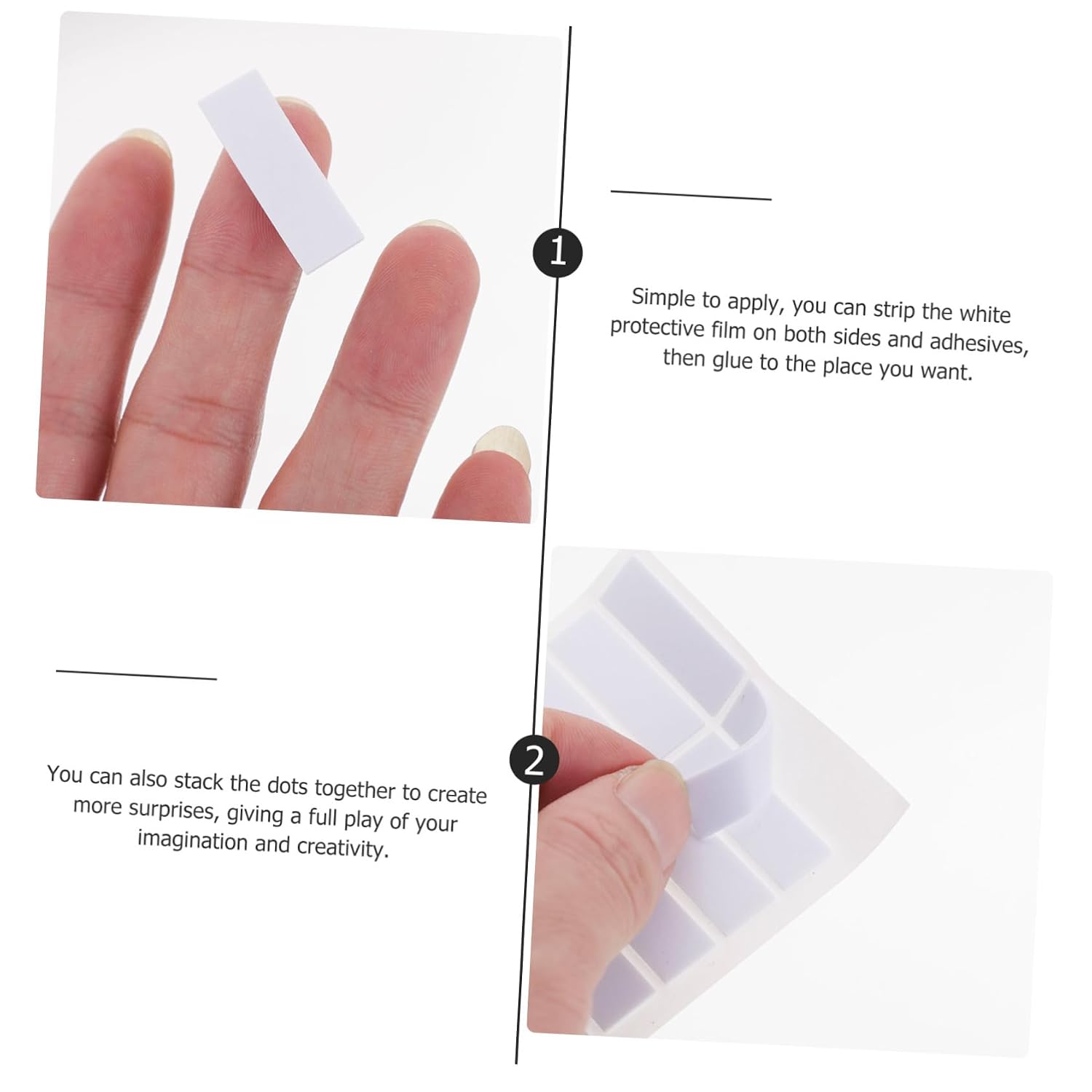 Dual-Adhesive Mount Dots 200 Pieces White Foam for DIY Crafts