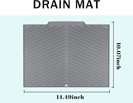 Dish Drying Mat, Silicone Folding Draining Board Mat for Kitchen Universal Flume Drainer Mat, Heat Resistant Trivet Countertop Protector, Table Mat, Placemat, Coaster