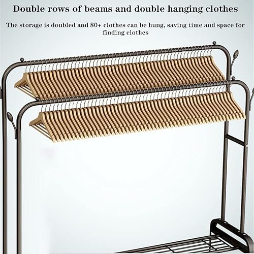 Miniatura 4 de NEPHEW Perchero independiente con estante de almacenamiento de zapatos y ganchos, organizador de armario independiente, estante de ropa para armario