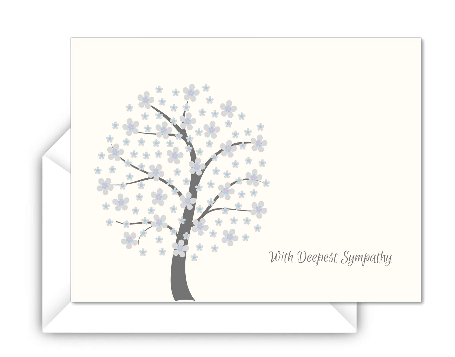 Elcer 15 Sympathy Cards Greeting Sympathy Notes Floral Cherry Tree 5x7