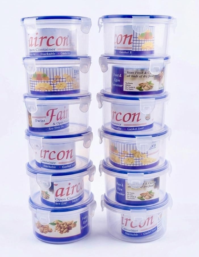 Image of PARKASH STORE- Set of 12 Plastic Kanjak Tiffin Boxes- Navratri Special Lunch Boxes - Beautiful Design(Set of 12)