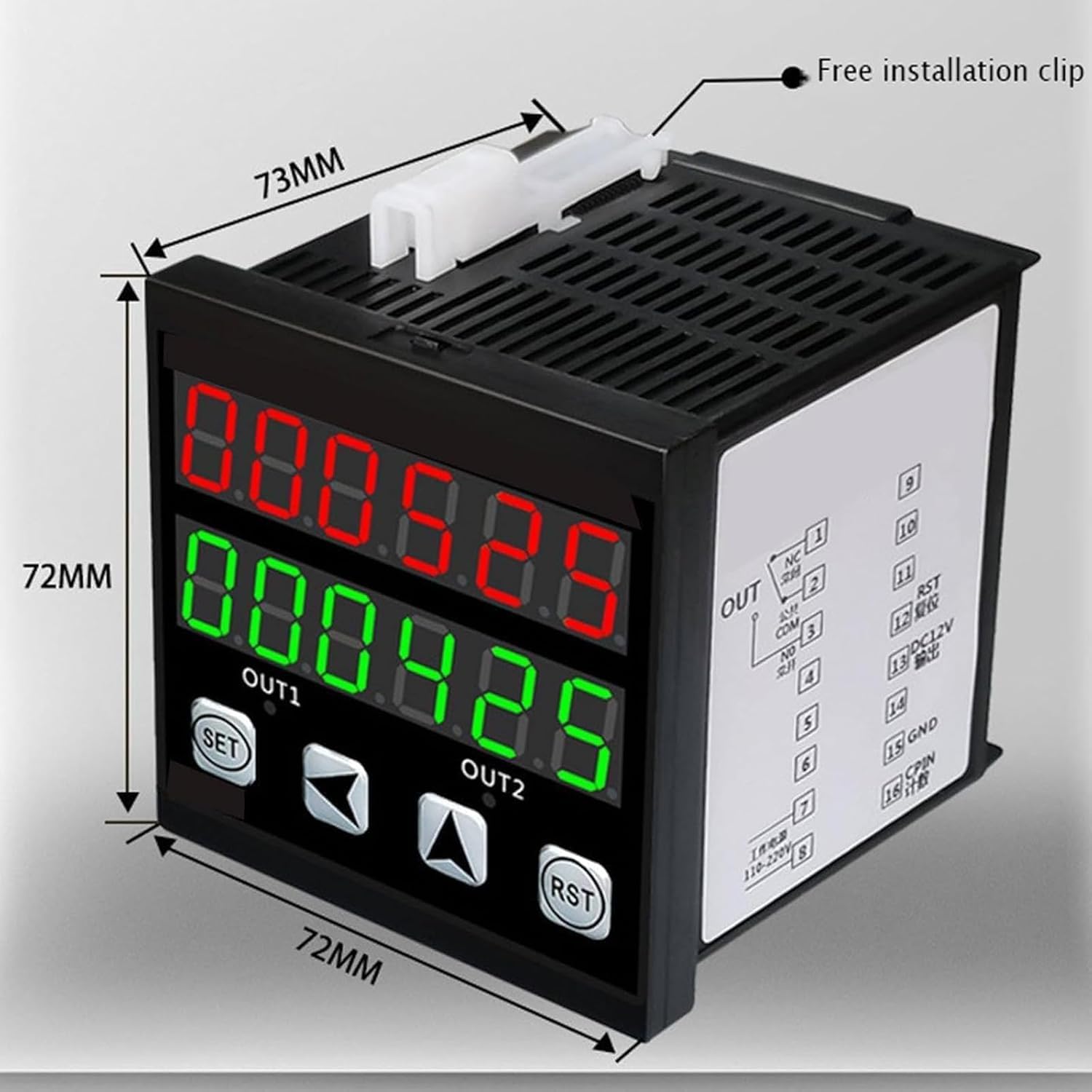 Contatore A Induzione Automatico A 6 Cifre Per Linee Di Produzione, Con Funzione Di Memoria A Spegnimento Spento, Distanza Di Rilevamento Di 5 M, Indicatore Led, Conta Fino A 999999, Ideale Per