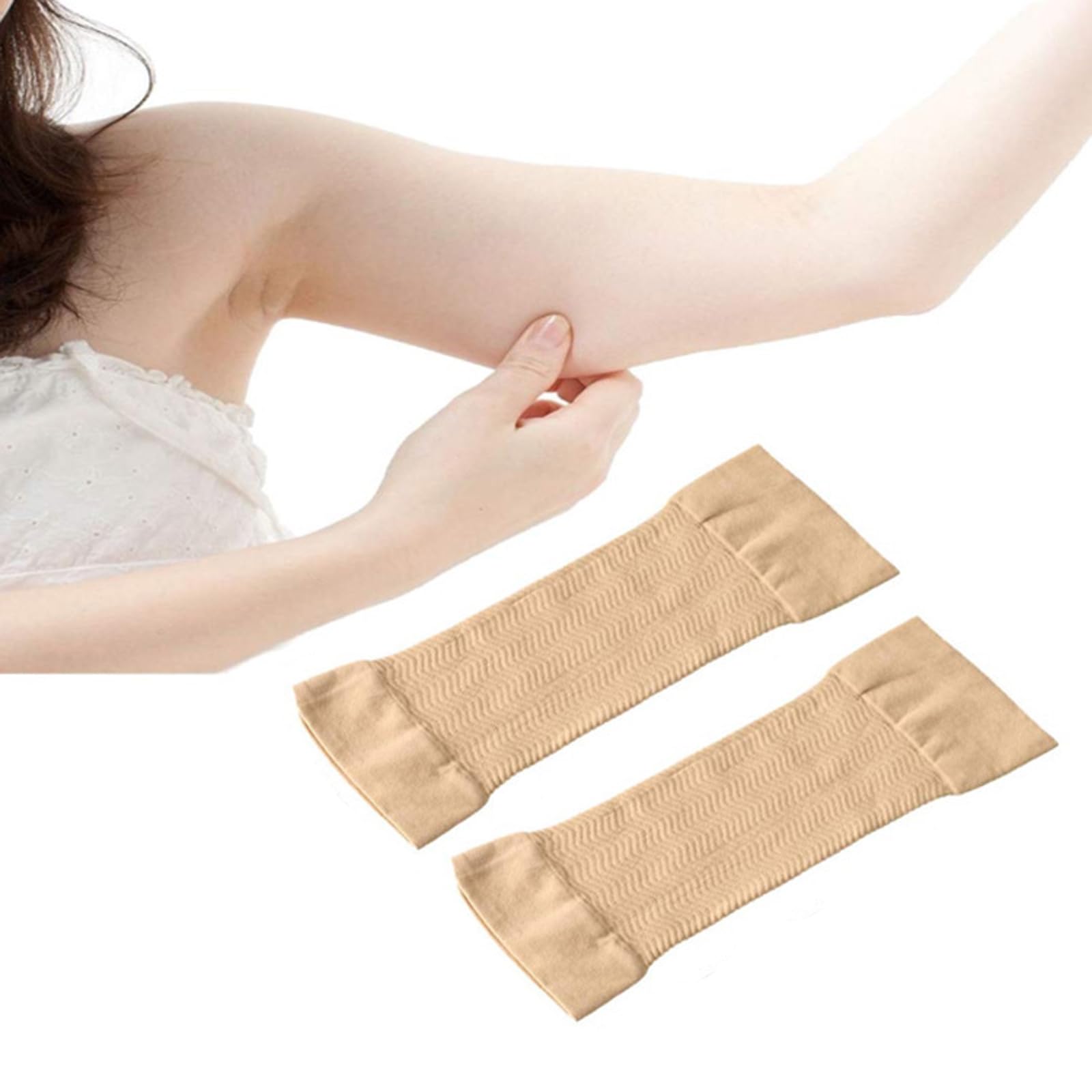 Zittop1 Pairs Slimming Arm Sleeves Arm Elastic Compression Arm Shapers Sport Arm Shapers for Women (Skin)