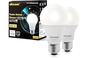 Motion Activated Porch Light: DiCUNO Radar Motion Sensor Light Bulb
