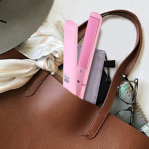 Miniatura 7 de Werdeny - Mini rizador de pelo, mini rizador de cerámica 2 en 1 y alisador de pelo, mini rizador de cerámica para cabello corto (amarillo)