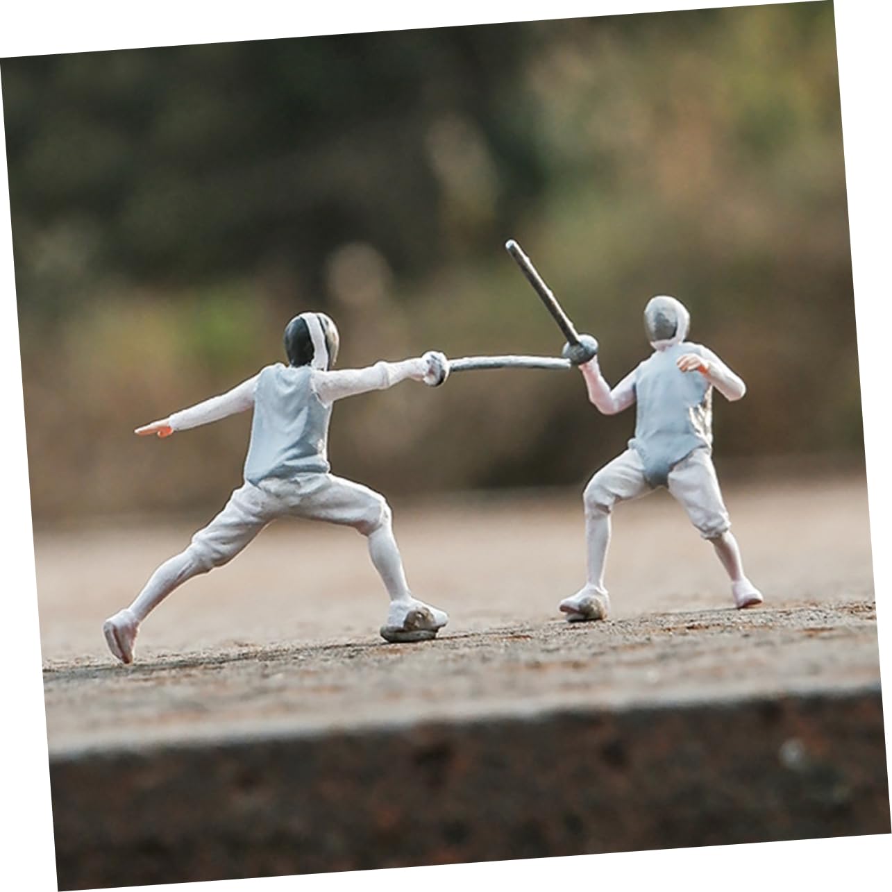 Sosoport 2pezzi Persone Minuscole in Scala per Scherma Figure di Modelli di Partite in Resina Decorazioni per Diorama da Tavolo Accessori per Scene in Miniatura Modelli Dipinti Mano