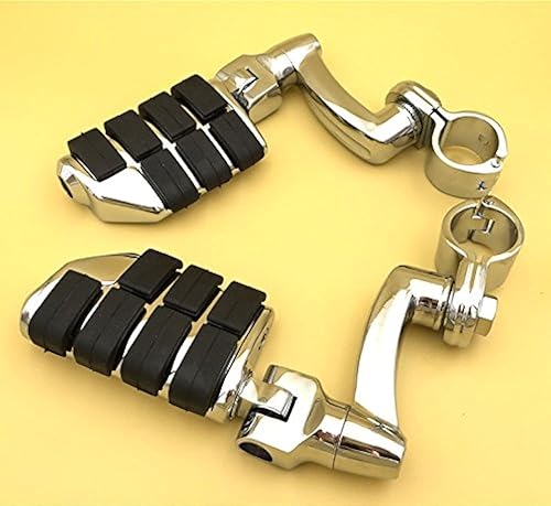 XKMT- - Reposapiés grande ajustable de doble autopista cromado compatible con V-STAR Roadstar Suzuki Boulevard equipado con tubo de marco de