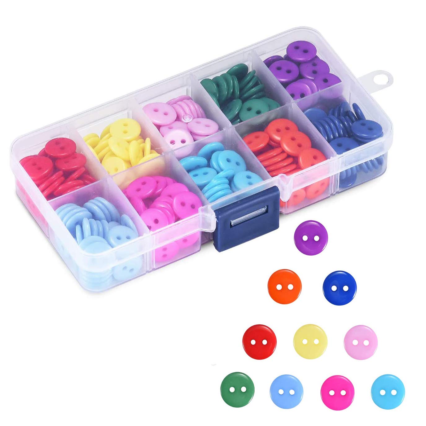 Xrten 350 Pcs Resin Button Set Basic Button for DIY Sewing Scrapbooking and Craft Embellishment