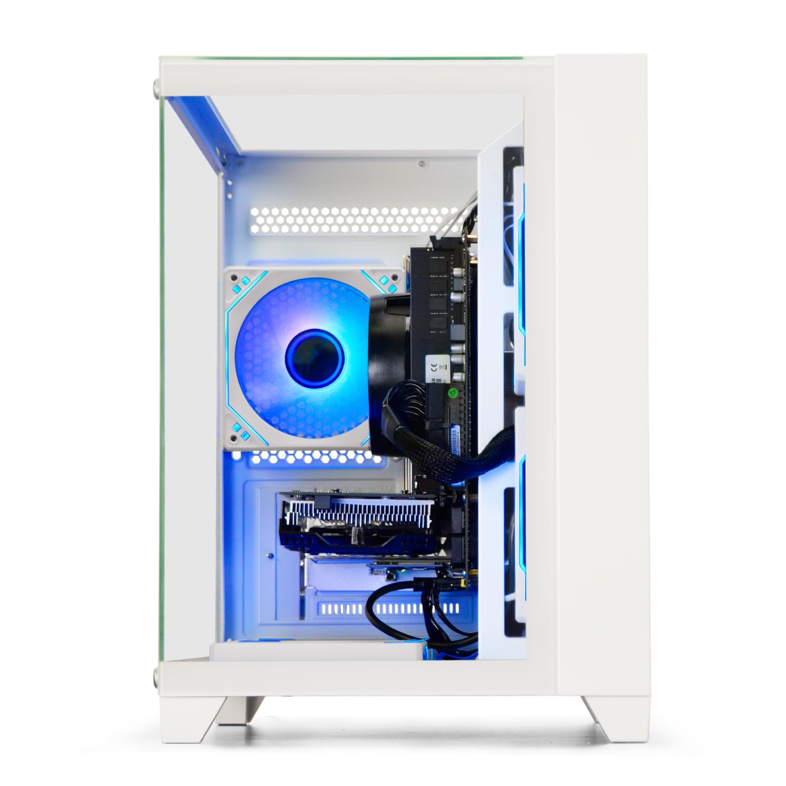 Prebuilt Gaming PC Desktop | 16G DDR4 RAM | 512G SSD | Ryzen 5 6Cores 3.6G Up to 4.1G | RX 560 4G Graphics Card | Wi-Fi 6 |Tower Computer White