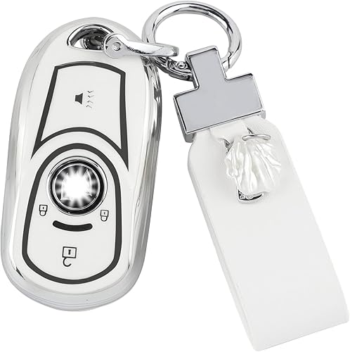 LECART Funda blanca para llavero de TPU para Buick, accesorios Encore GX para mujer, protección completa, llavero de 4 botones, Blanco disponible en Yaxa Venezuela