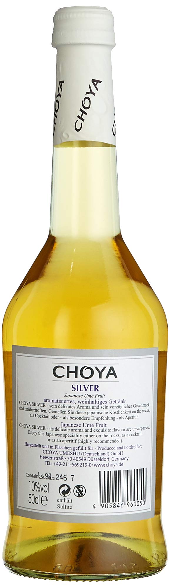 Choya Silver (Weinhaltiges Getränk, Ume Frucht, japanischer Pflaumenwein, fruchtig, süßlich, 10% vol.) 6er Pack (6 x 0,5 l)