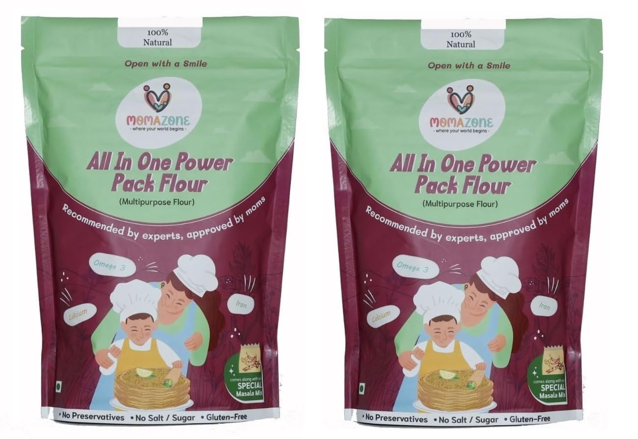 Momazone All-in-1 Power Pack Flour (Healthy Cheela Mix For Gym) with 13 Dals, Makhana, Dry Fruits & Seed & Fiber Blend with Special Masala Sachet, 300g (Pack of 2)-image-48