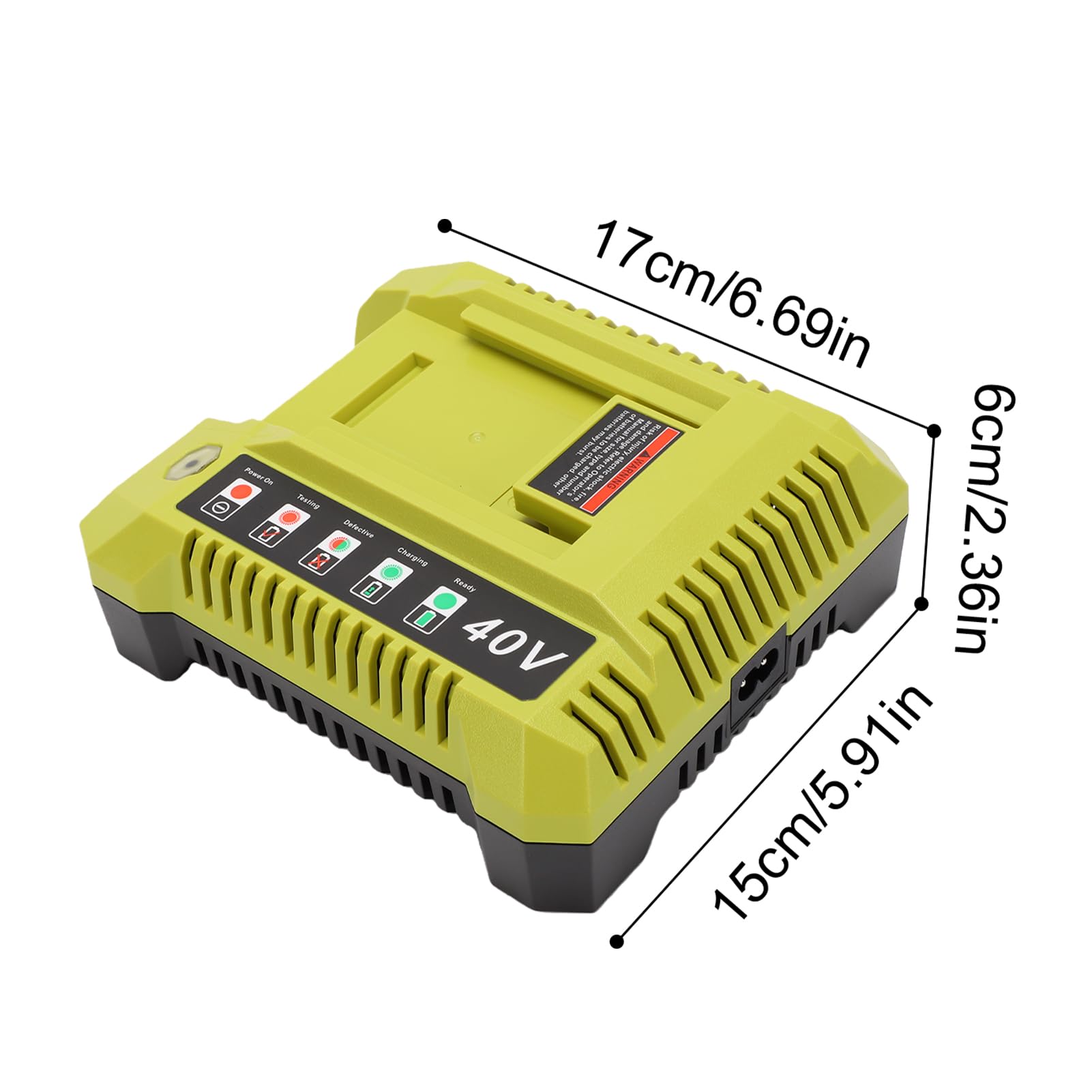 Karlak Caricabatteria Agli Ioni di Litio da 40 V Caricabatteria Rapido da 40 V Caricatore Rapido Indicatore LED Montabile a Parete Design Compatto (Spina UE 250)