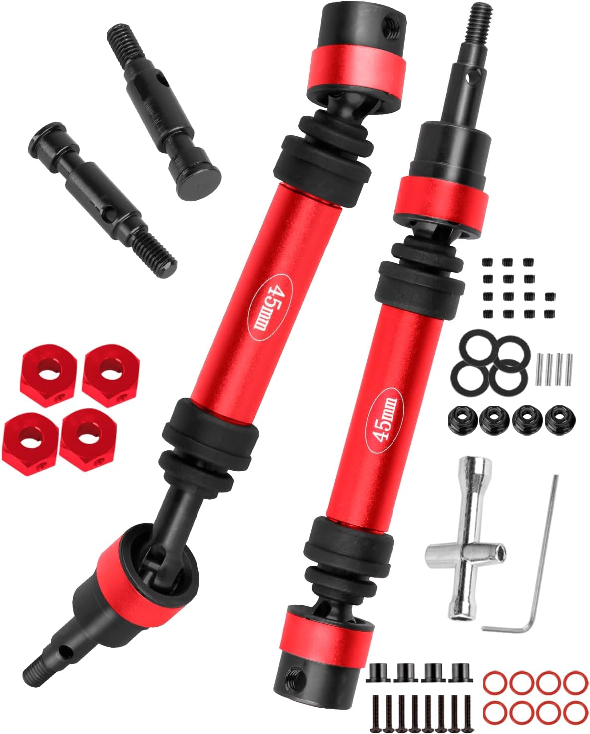 RC Driveshafts Axles Upgrades Part for 1/10 Gorgon 2WD RTR Brushed Monster Truck(ARA3230T1),Front Rear Metal Drive Shafts CVD,Navy Blue