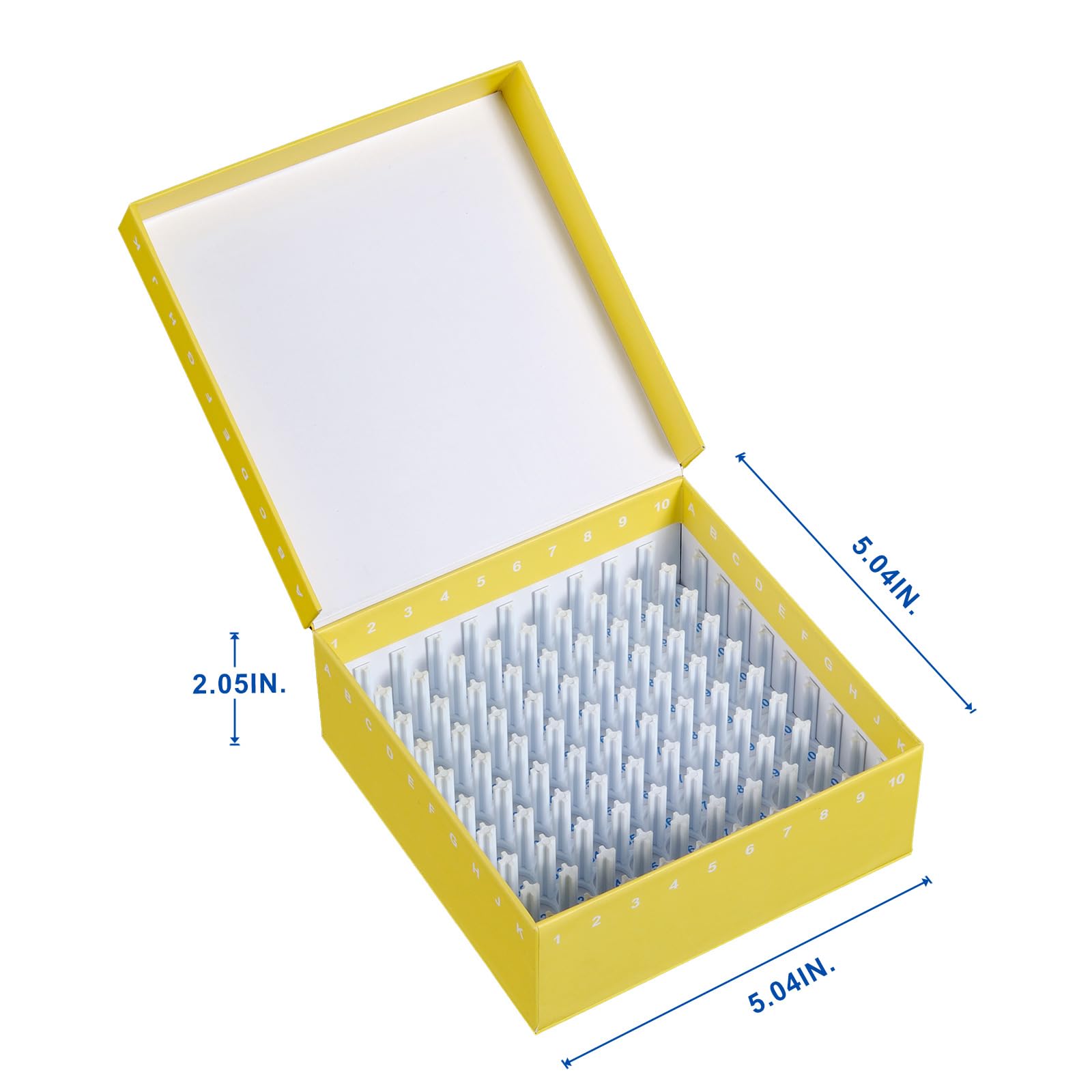 Kryobox Lot de 5 tubes à échantillons avec codage, récipients pour tubes à microcentrifugeuse, boîtes de rangement cryogéniques pour microtubes et appareils cryogéniques de 1,5 à 2,0 ml, 100