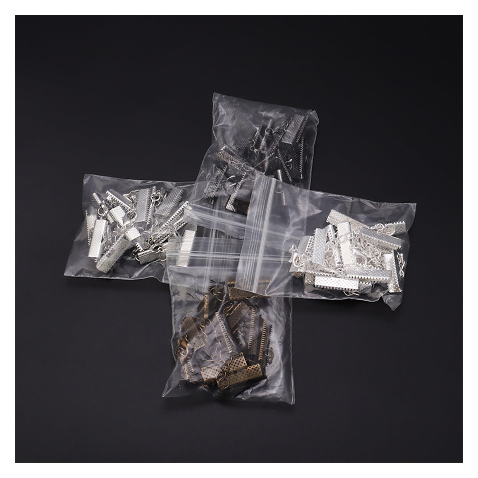 10 Pièces En Acier Inoxydable Ruban Cuir Cordon Fin Fermoirs Avec