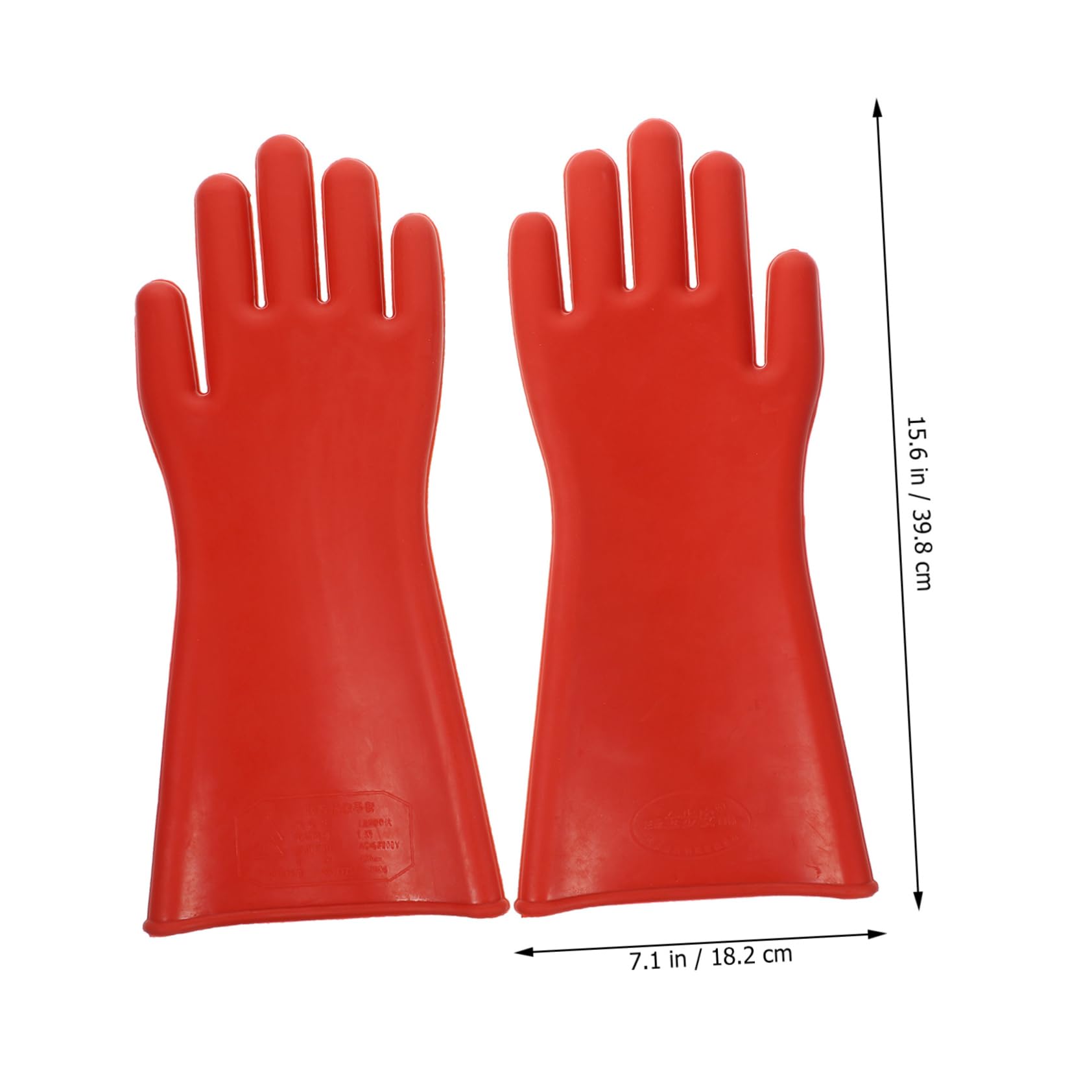 Operitacx Gummihandschuhe für Elektriker Isolierhandschuhe Rote mit Ergonomischem Palmausschnitt und Abriebfestigkeit für industrielle Anwendungen und Hochspannungsarbeiten