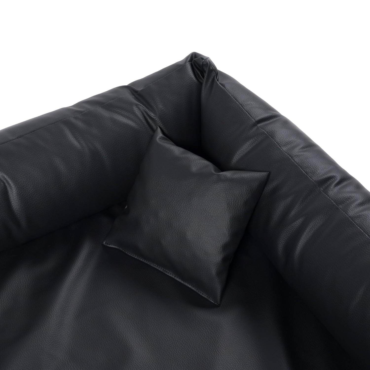tierlando® Orthopädisches Hundebett Trivia Easy Clean aus Pflegeleichtem Kunstleder, Dreieckbett mit Visco-Matratze, Größe: 100x100cm | Farbe: 02 Graphit