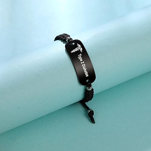 Miniatura 5 de Pulseras de alerta médica para mujeres y hombres  Pulsera de identificación médica para hombres  Pulsera de alerta médica para diabetes T1D T2D,