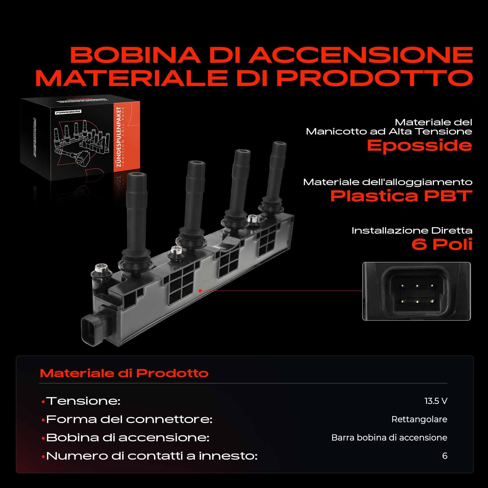Frankberg Bobina di accensione modulo di accensione 1208307 | Compatibile con: Tour combinato, Astra G Caravan T98, Vectra (B) CC J96, Meriva MK I X03, Corsa C X01