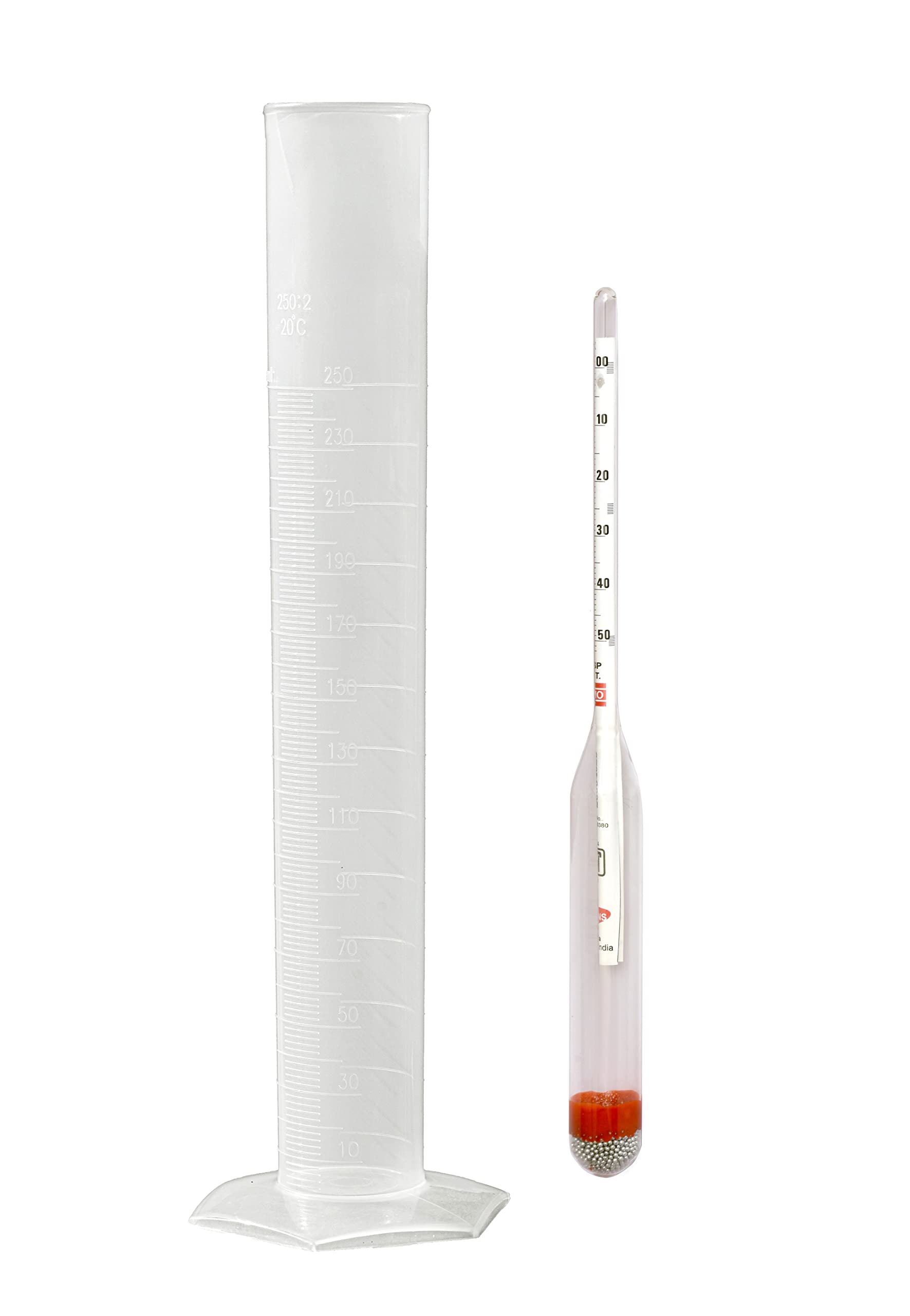 Diesel Testing Hydrometer 800-850 with Plastic Measuring Cylinder 250 ML
