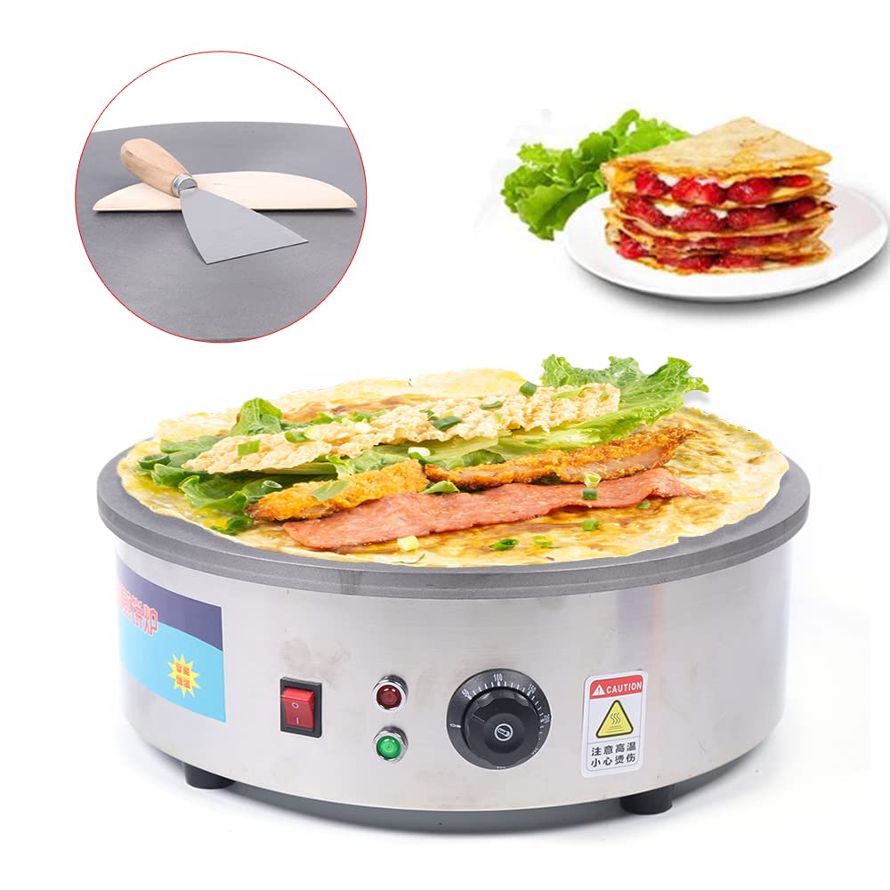 Futchoy Crepiera Elettrica Macchina per crepe Professionale Ø 45 cm 2,8KW Padella per crepe con spatola