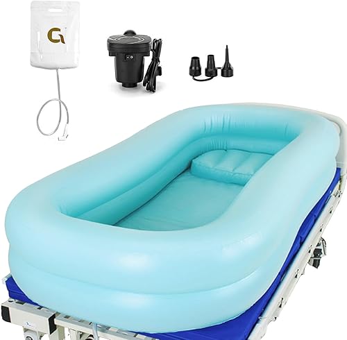 Bañera inflable médica portátil para ducha, kit de lavabo grande para adultos, cama junto a la bañera para ancianos discapacitados postrados en cama