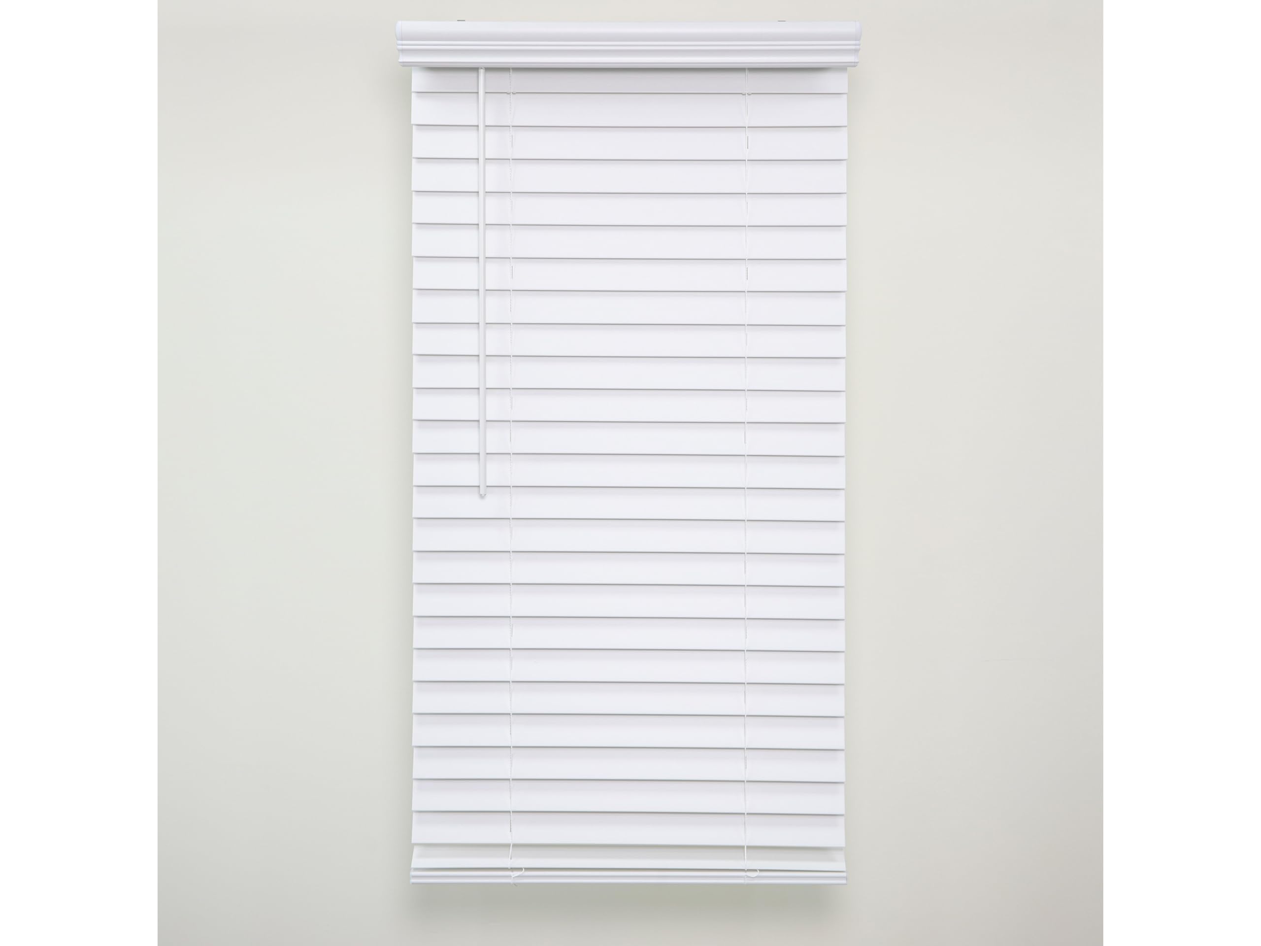 2in. Faux Wood Blinds, 70.5"W x 48"L in White - Cordless Window Blinds, Certified Safe for Children & Pets, Light Filtering, Wand Tilt and Smooth Easy Operation, Window Shades for Home