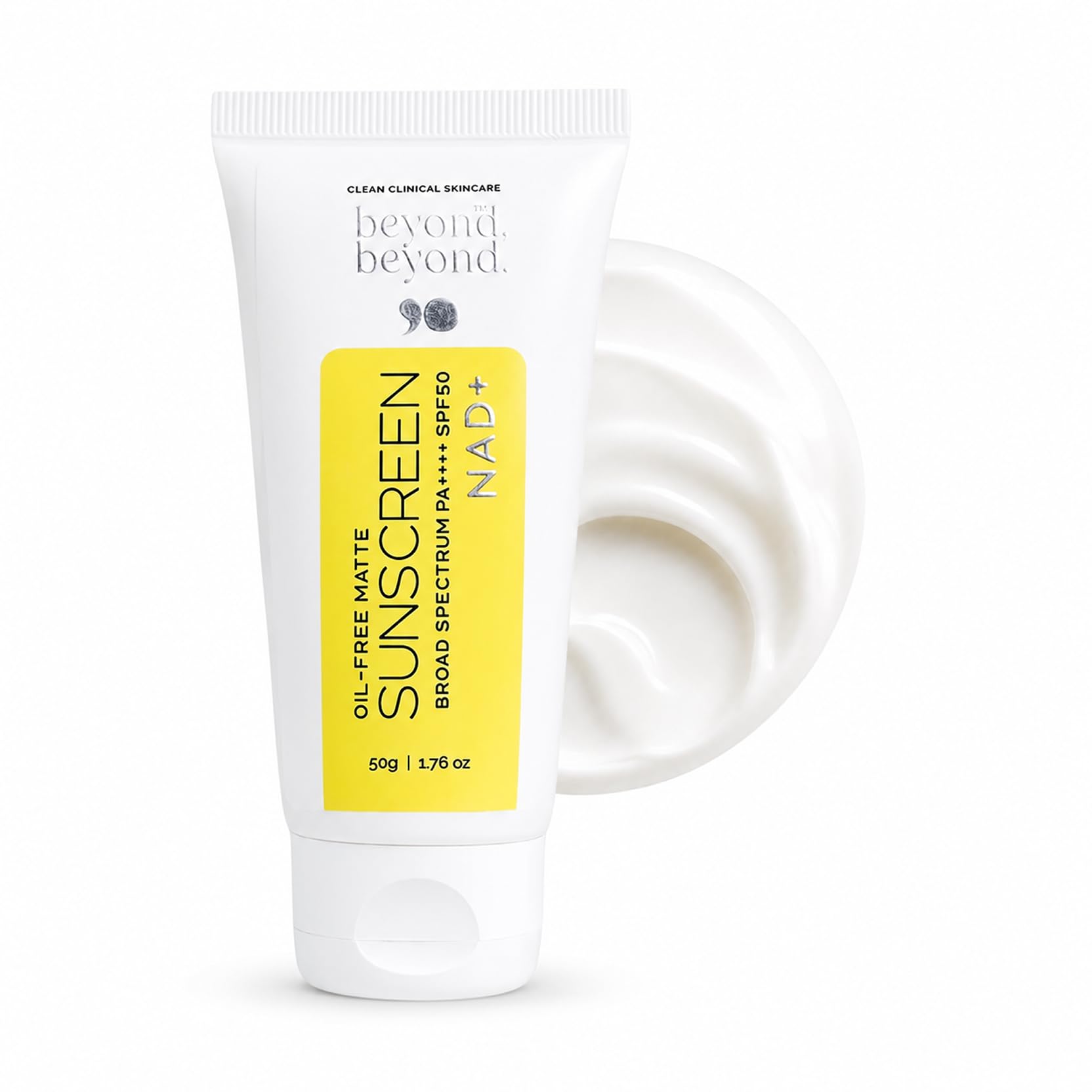 BEYOND BEYOND 50g Oil-Free Matte Sunscreen SPF 50 PA++++, Broad Spectrum Protection with NAD+ for Shine-Free, Lightweight, Hydrating, Non-Greasy, Second-Skin Finish, For Normal to Oily Skin-image-12