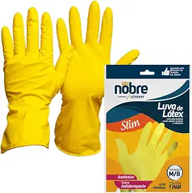 Luva borracha/latex SL amarela M NOBRE CA 41780