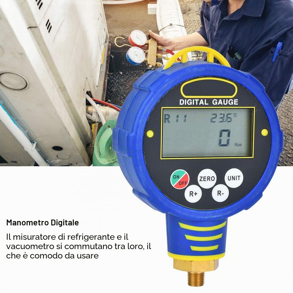 Manometro digitale ， Strumento refrigerante R32 per aria condizionata a bassa pressione ， Strumento di riparazione pressione refrigerante refrigerazione collettori