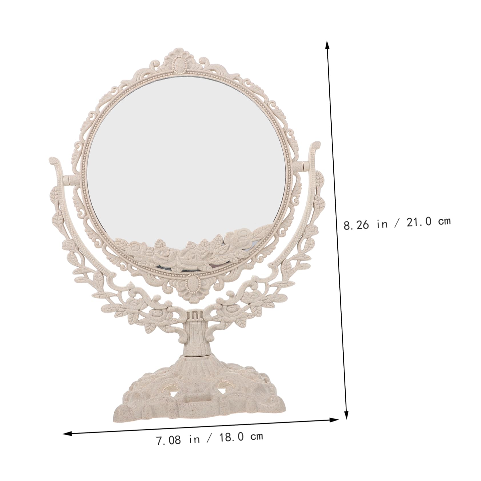 FOMIYES 1PC European Style Vintage Makeup Mirror Desktop Cosmetic Mirror with High Definition Surface Durable Material for Personal Use