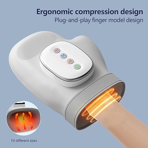 Miniatura 6 de Masajeador de manos con calor y compresión, para artritis y túnel carpiano, calentador de muñeca, masajeadores de dedos, rodillos de amasado,