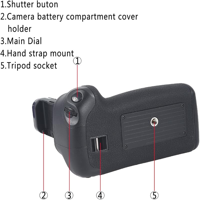 DSTE Infravörös Távirányítós Akkumulátor Markolat Canon EOS 6D DSLR Fényképezőgéphez, BG-E13 Kompatibilis, 2db LP-E6 Akkuval