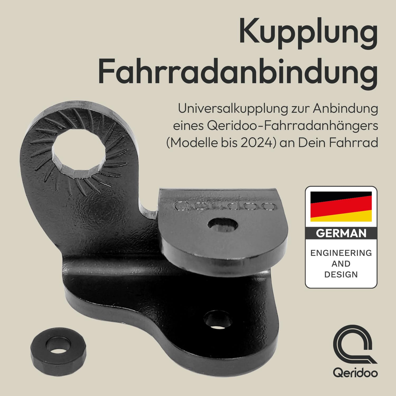 QERIDOO Coupling Bicycle Connection Noir Taille Unique