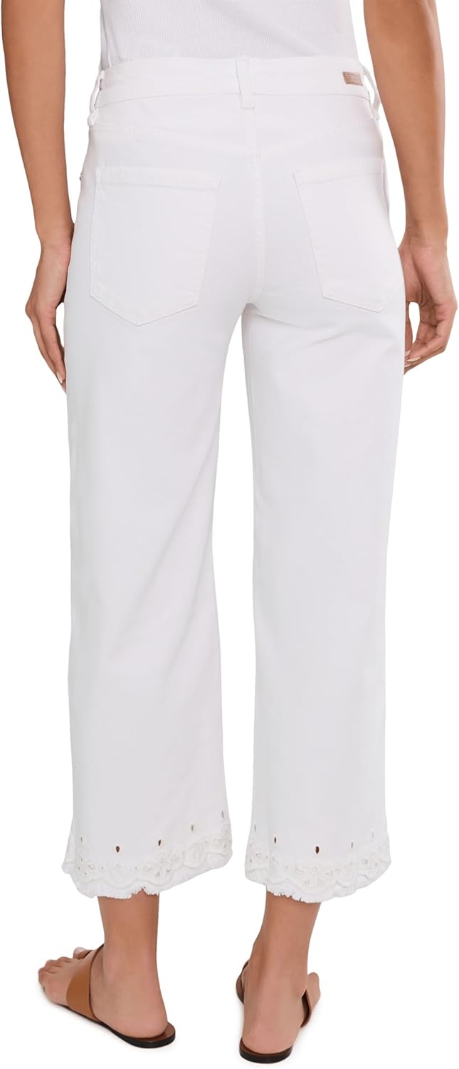 Liverpool Los Angeles 26" Stride Mid-Rise Crop Wide Leg Jeans w/Embroidered Hem