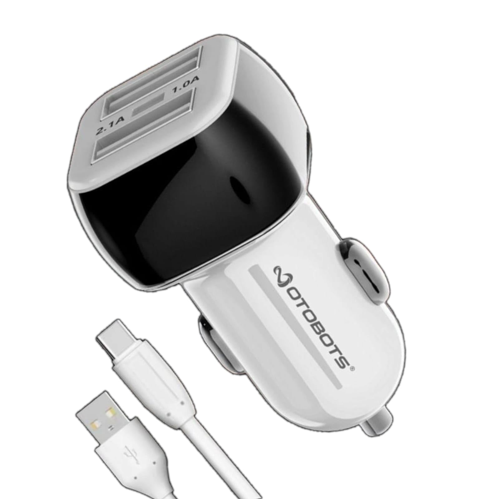 otobots car 3.1a charger | with dual usb to type c
