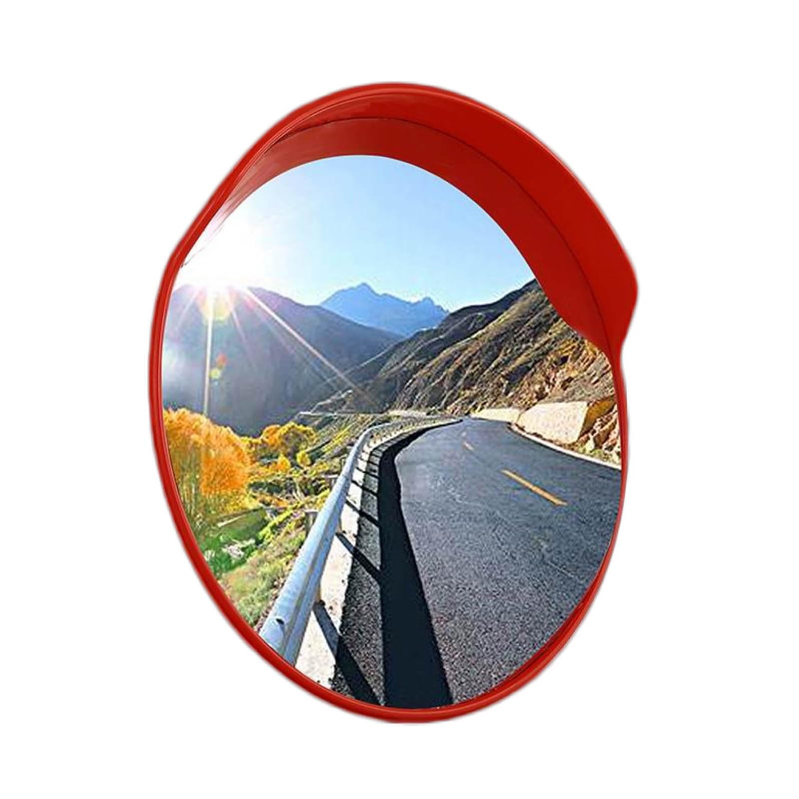 Round Curved Wide Angle Security Mirror, Wall Mounted Convex Mirror, Light PC Clear View, for Garage, Warehouse, School (100cm)