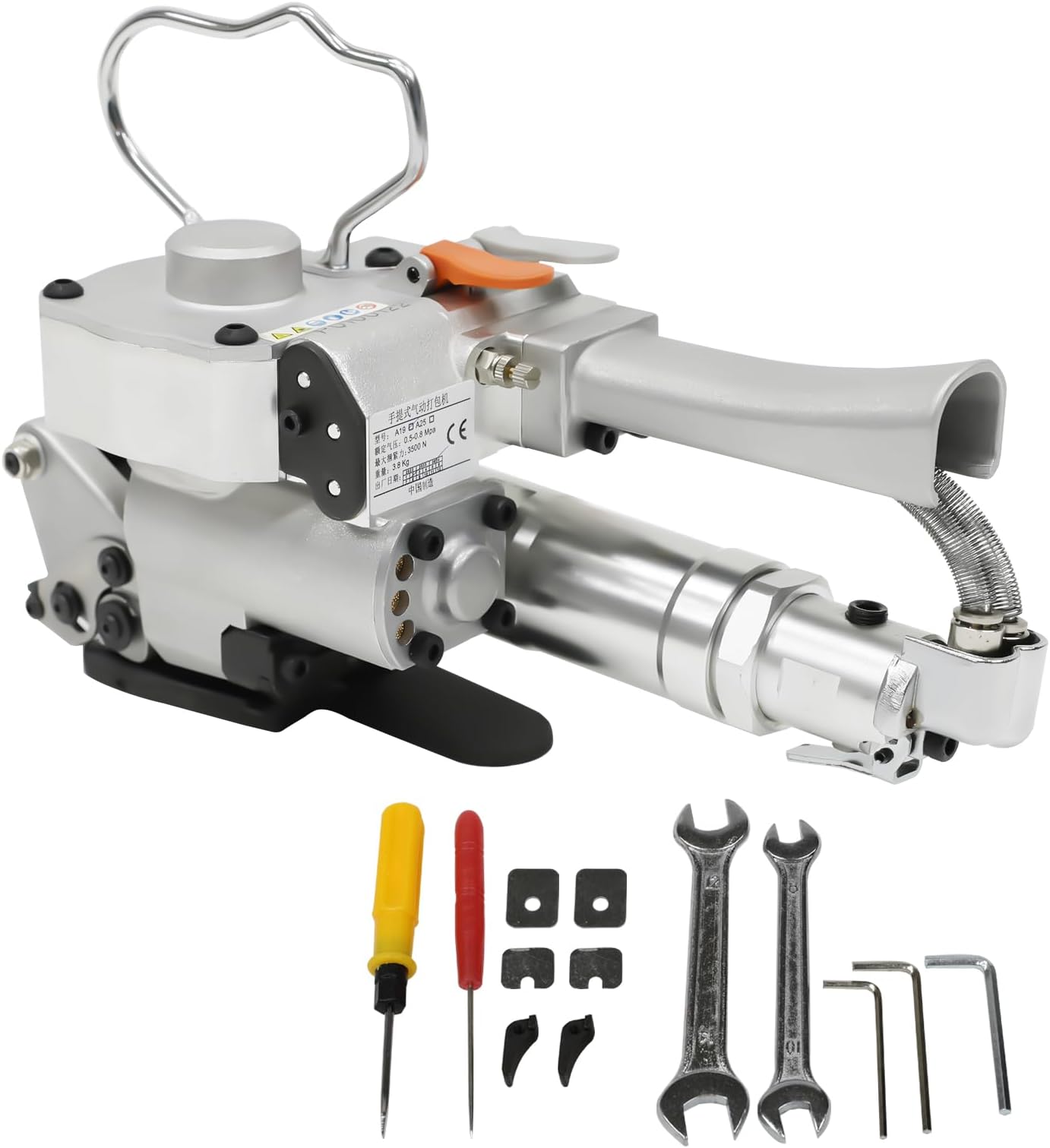 ZONEPACK Pneumatic Strapping Tool Handheld Baler Package Packaging Machine PP PET Portable Wrapping Strapping Machine 1/2Inch to 3/4Inch (13-19mm)