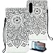 Produktbild Hülle für Huawei P30, Cover Brieftasche Case mit KunstLeder Geschäftshülle Flip Wallet Schutz-Hülle mit Kartenfach Kredit Karten Geldklammer Hülle Etui im 3D Paint Muster für Huawei P30