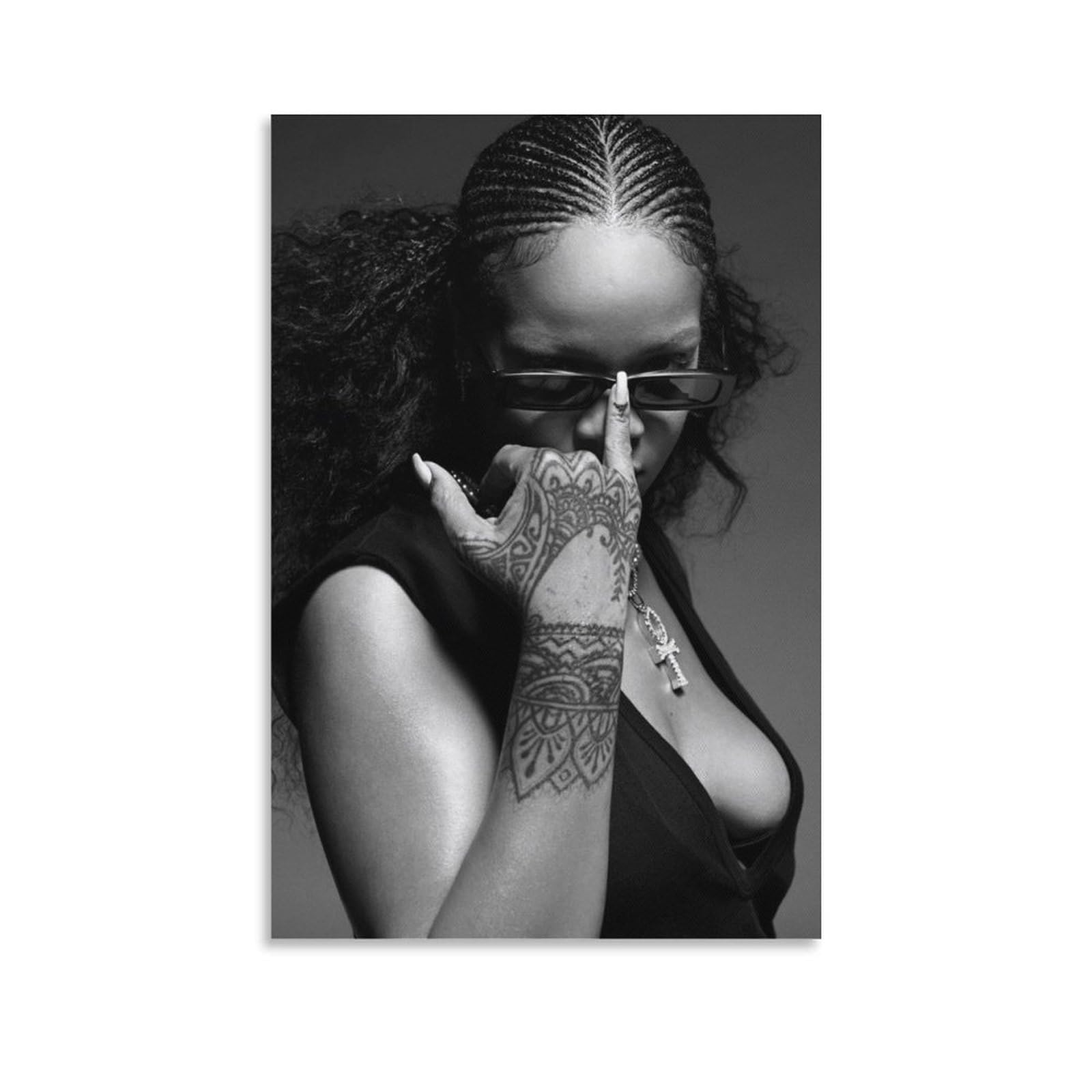 Rihanna Poster Anti-couverture D'album, Poster Sur Toile, Décoration Murale Pour Salon, Chambre à Coucher, Style Sans Cadre, 40 X 40 Cm