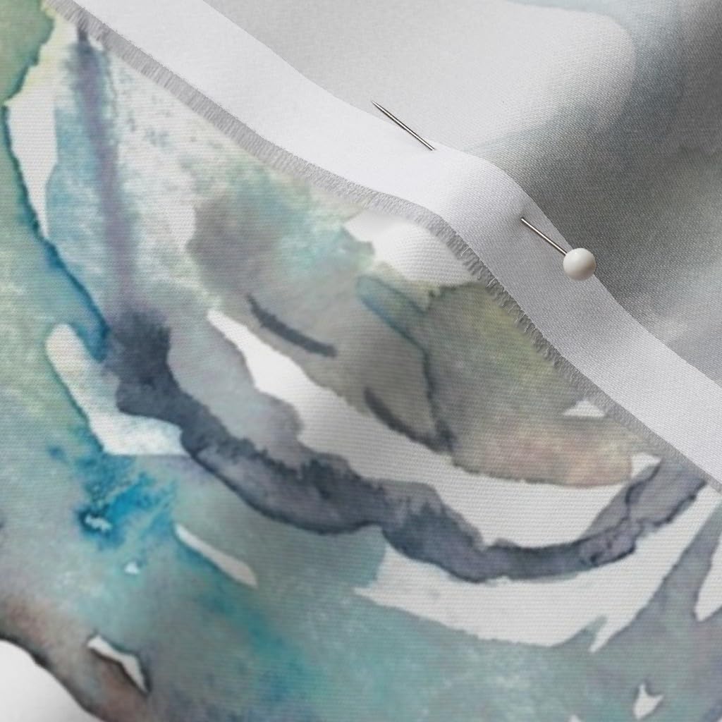 Spoonflower Fabric - Coastal Watercolor Oyster Shells Large Scale Ocean Life Seashell White Printed on Organic Cotton Sateen Fabric by The Yard - Sewing Quilting Apparel Home Decor