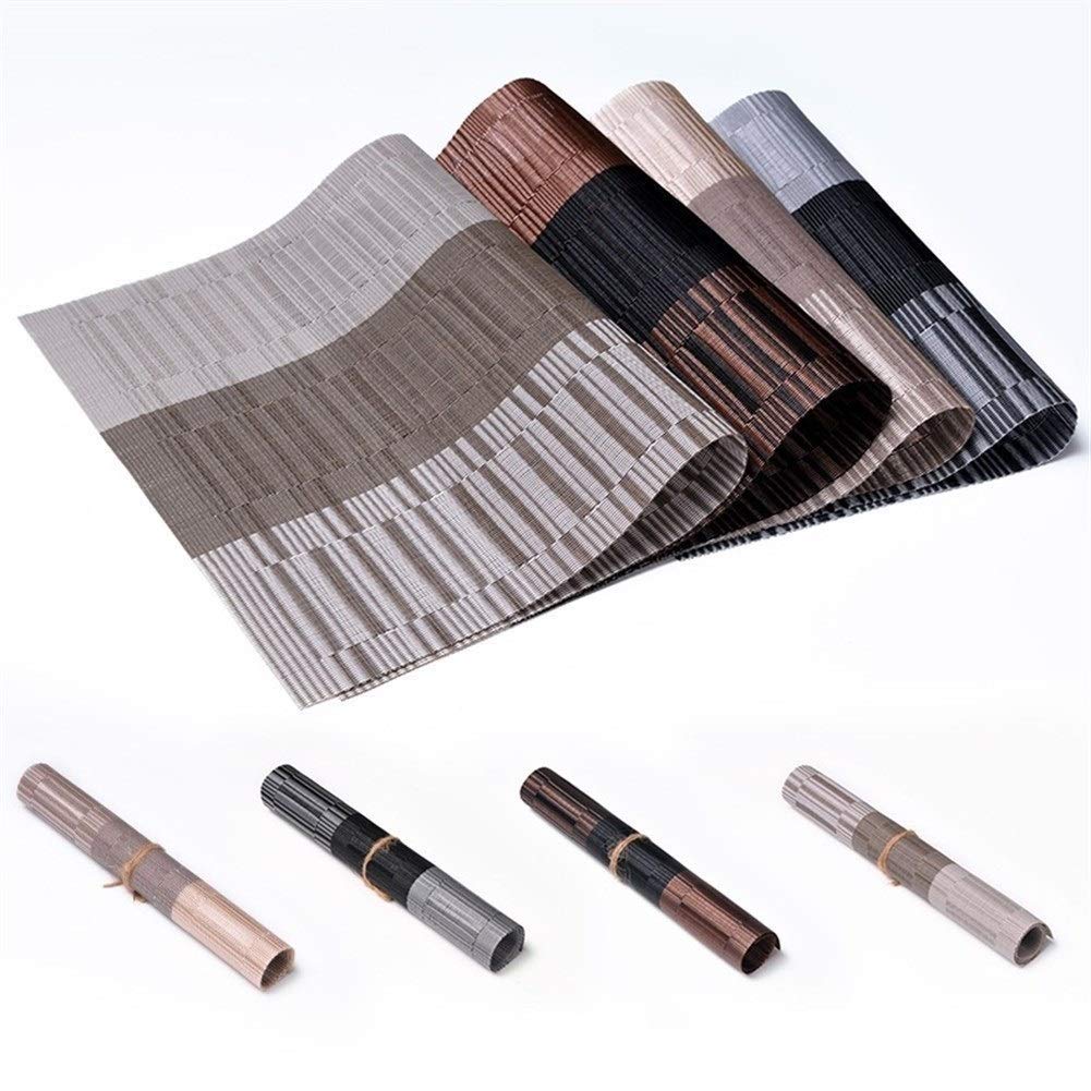 Decorazioni per la tavola, tovagliette, Set di 4 tovagliette rettangolari per Cucina e Pranzo, sottobicchieri in PVC per caffè, tè pomeridiano, Cena, Hotel, 4 Colori.
