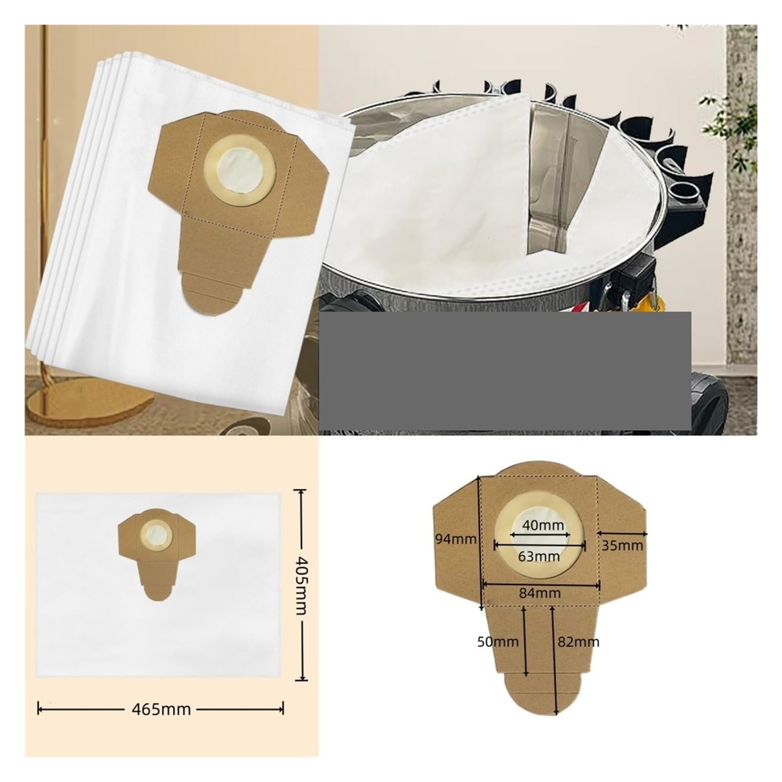 Bolsa For Aspiradora De 15L/20L/30L, Compatible Con Einhell,BT-VC1250S TC-VC 18/20 Li S-Solo, Compatible Con Parkside,PNTS 1300 TE-VC2025(20PCS)