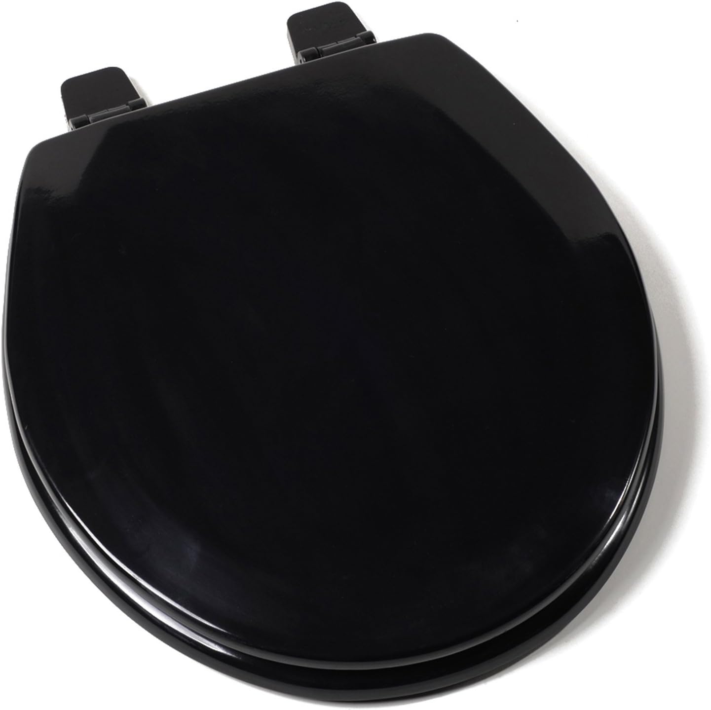C3B4R290 Deluxe Molded Wood Toilet Seat, Round, Black