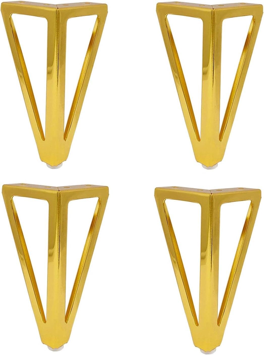 Rhllvj Gold Hairpin Feet Set Of 4, Metal Furniture Feet, Sofa Cabinet Furniture Feet, Suitable For Table, Chairs, Cupboards(Gold)