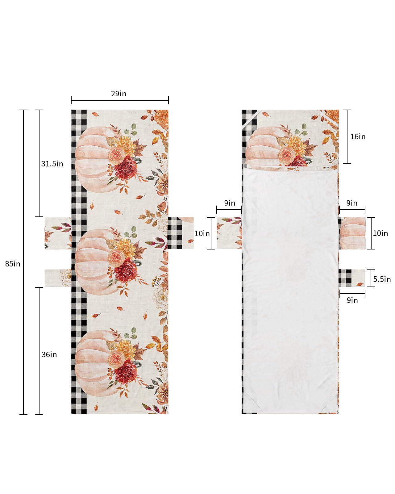 Flower Pumpkin, Beach Lounge Chair Towel Cover, Soft Chaise Lounge Towel with Side Pockets Patio Pool Chairs Cover for Beach/Pool Sunbathing 29x85 Thanksgiving Fall Leaves Buffalo Plaid Pink Black