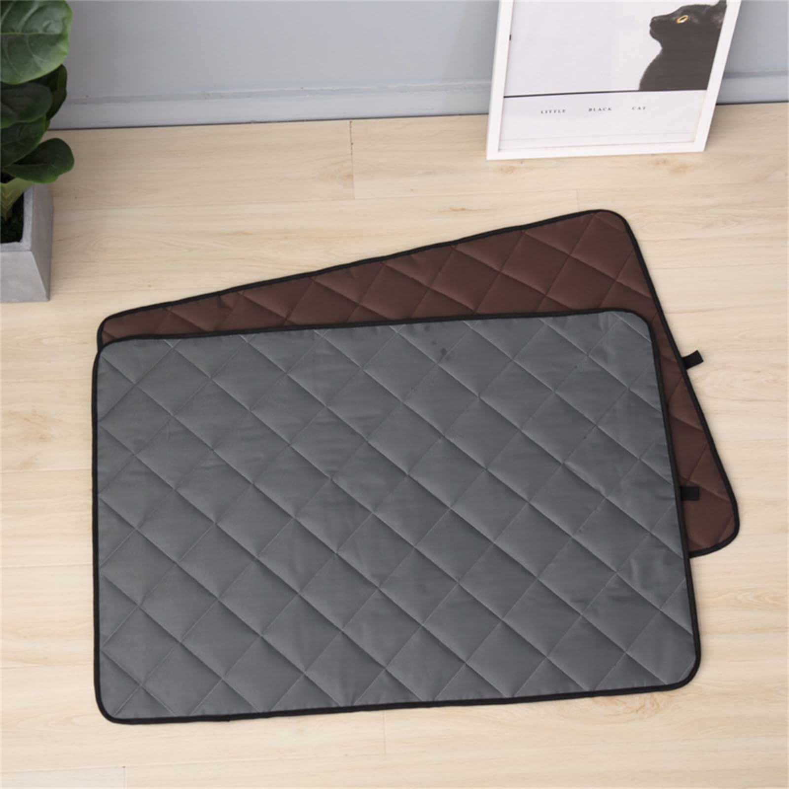 Lukery 2 Stück Wickelunterlage Waschbar für Hunde, Welpenunterlagen Wiederverwendbare Matten Trainingspads für Hunde Schnell Absorbierend für Laufstall/Autositz/Sofa (XXL80*120cm,Kaffee)