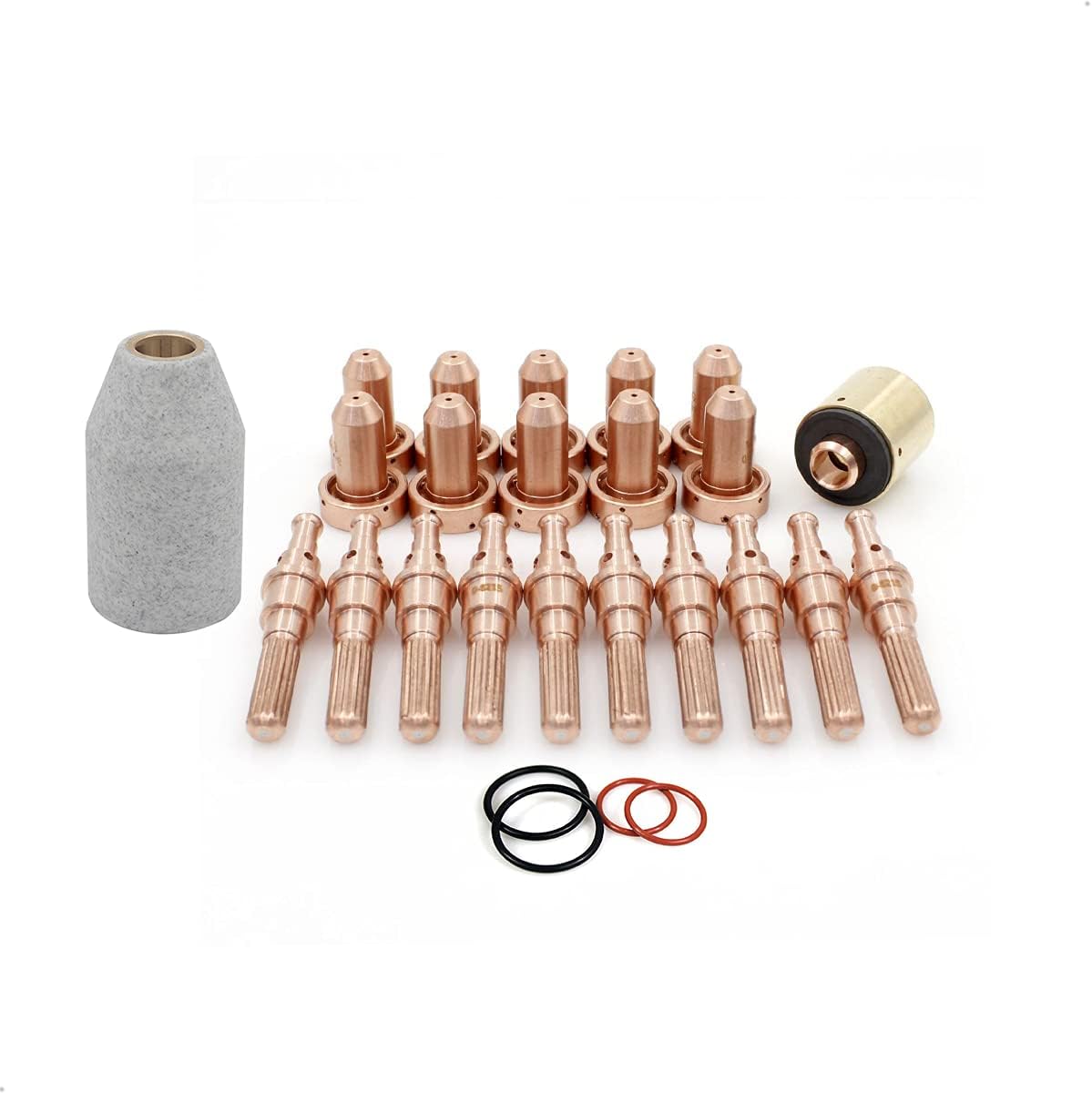 WeldingStop Cutmaster 52 Electrode 20A Tip 9-8205 Shield Cap 9-8218 9-8213 O-Ring Fit Thermal Dynamics Cutmaster SL60/100 Plasma Torch 26pcs