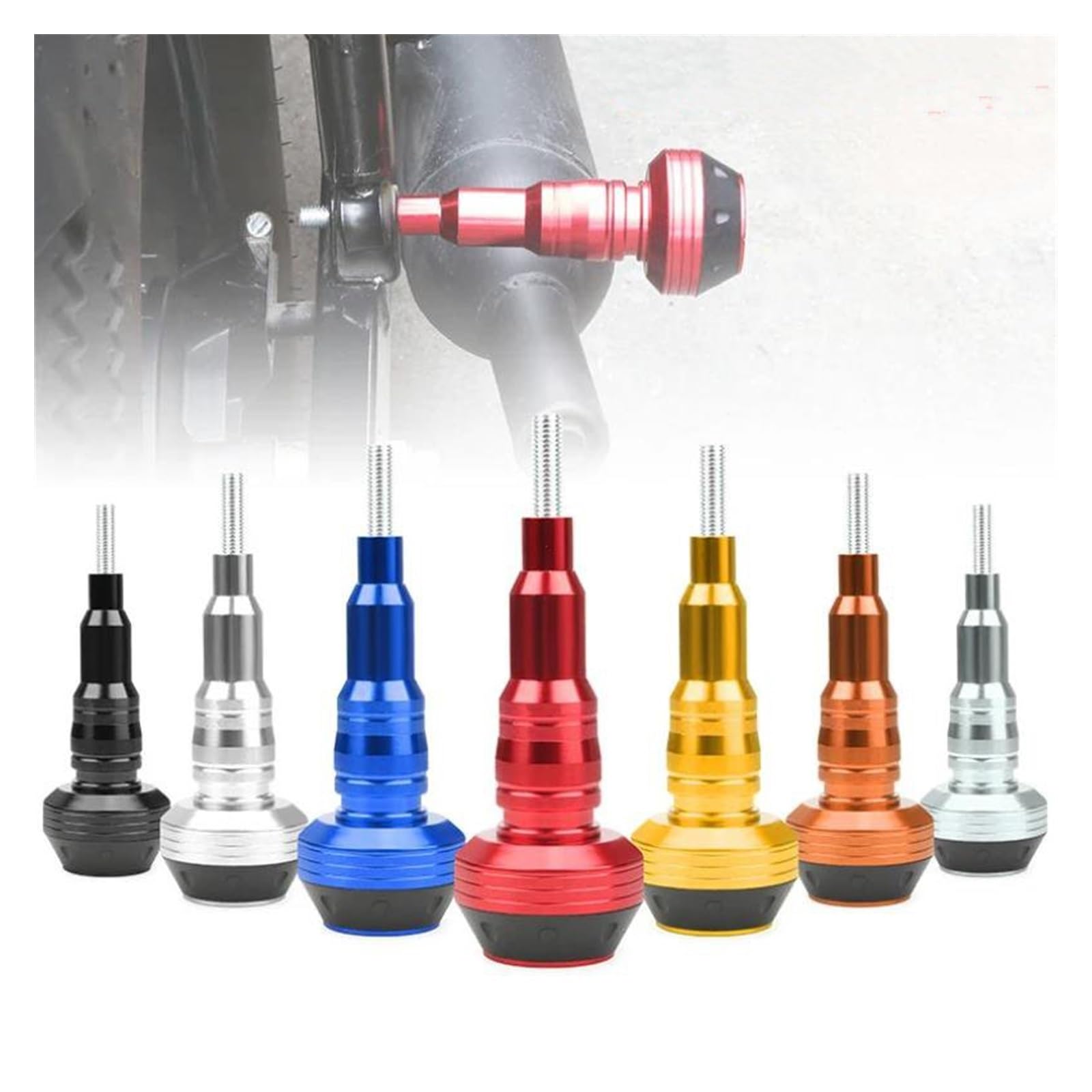 Protezione Anticaduta 1PC Moto per M10 Protector Frame Slider 10mm Universale Moto Telaio Slider Anti Crash Protector Rod Tamponi Paratelaio(Rosso)